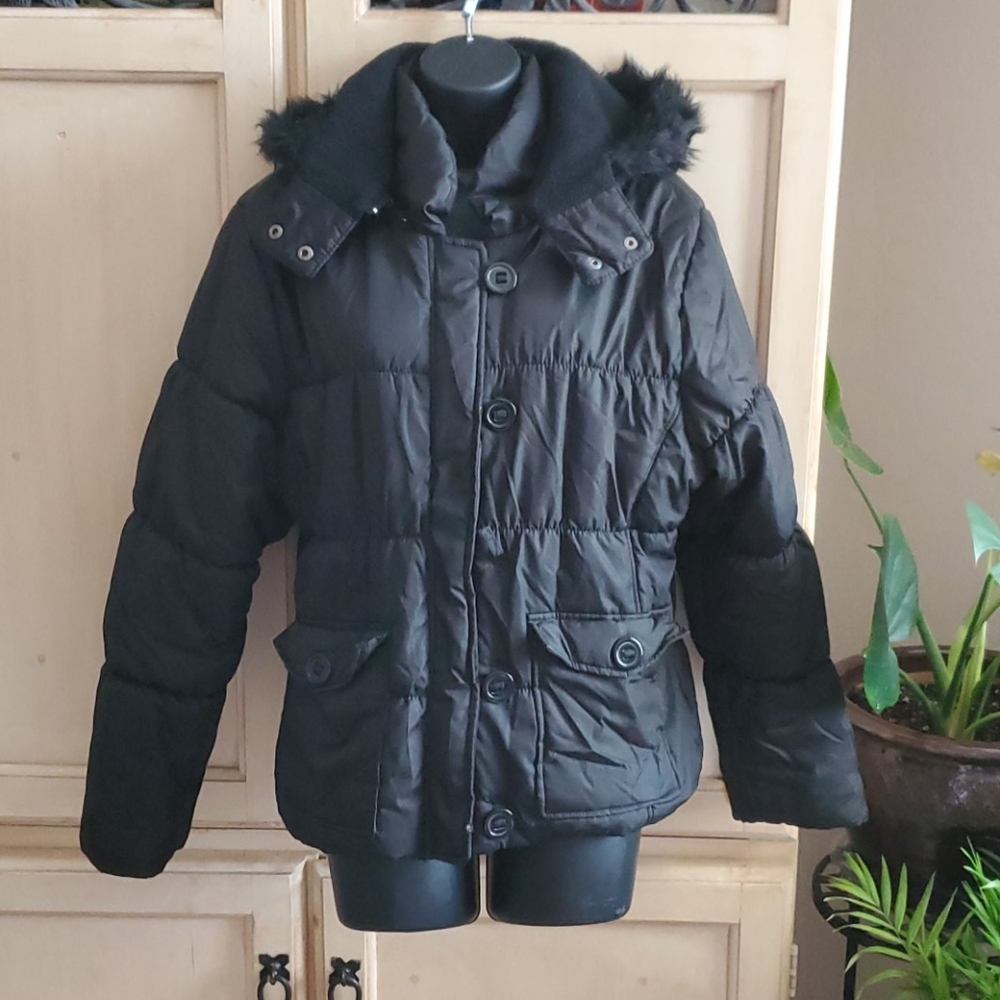 Faux Fur Hooded Coat